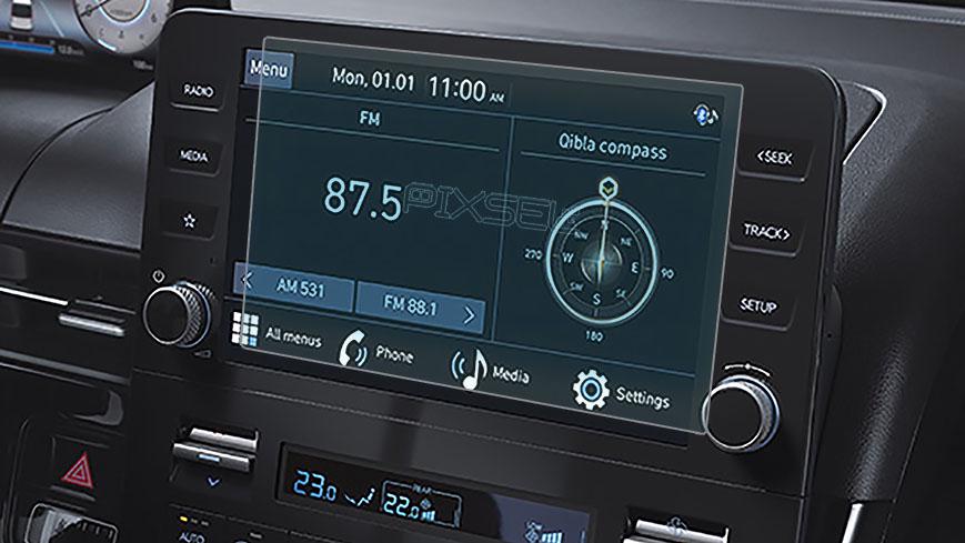 Стекло защитное Pixsel гибридный глянец на монитор Hyundai STARIA 8,9“ 2021