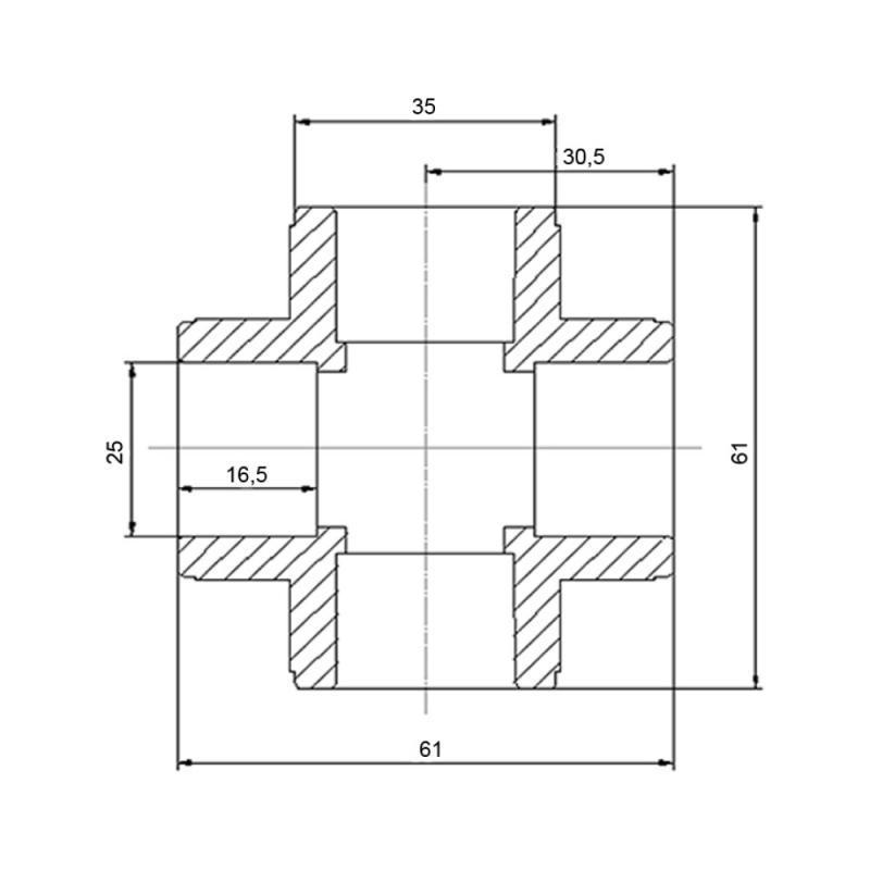 Крестовина Blue Ocean PPR 25 мм (SD00005889) - фото 2
