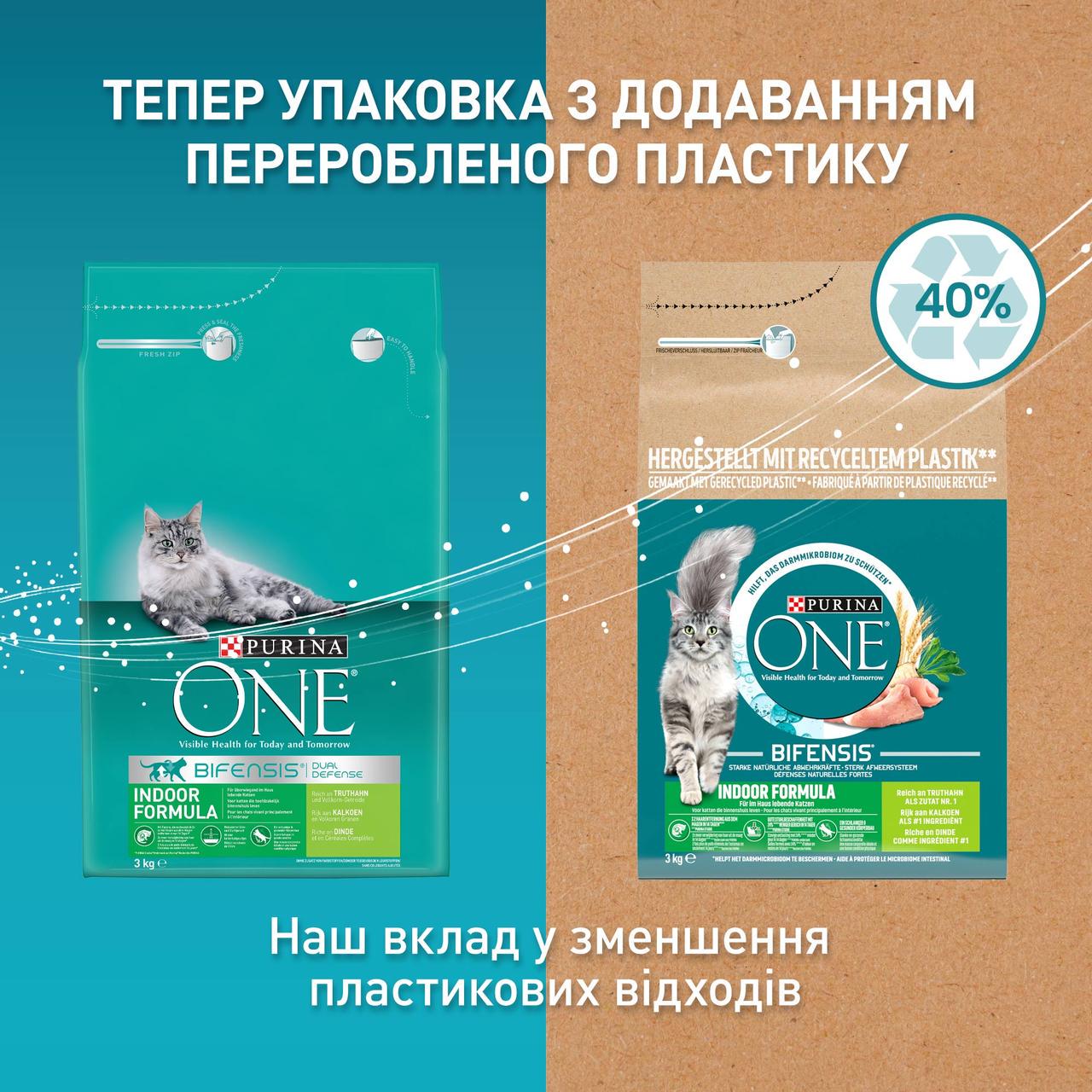 Сухий корм Purina One Indoor для дорослих котів комплекс Bifensis індичка 3 кг (7613035862579) - фото 8