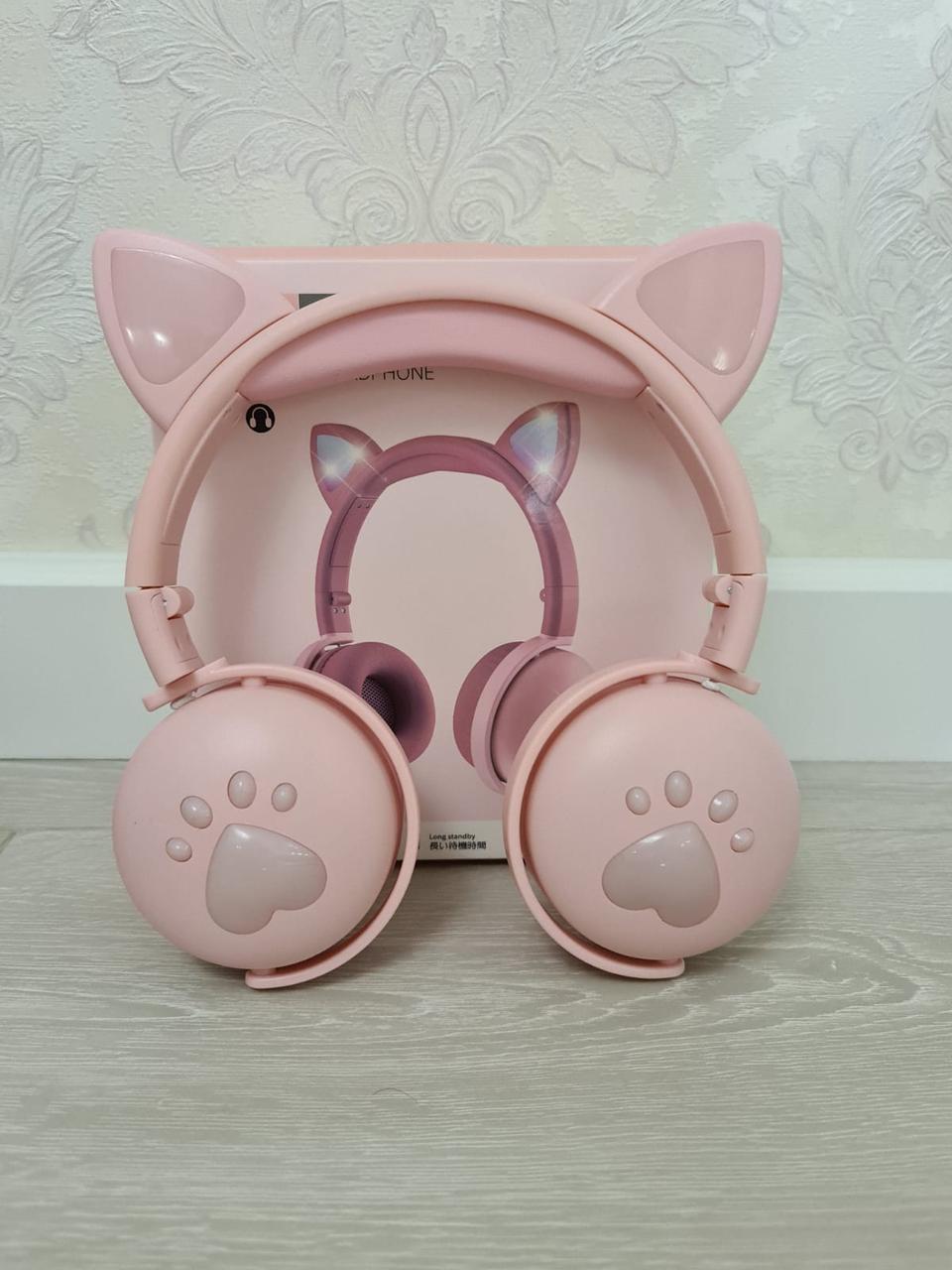 Наушники беспроводные детские CAT ВК-9 LED Розовый (26389247) - фото 9 Наушники беспроводные детские CAT ВК-9 LED Розовый (26389247) - фото 9