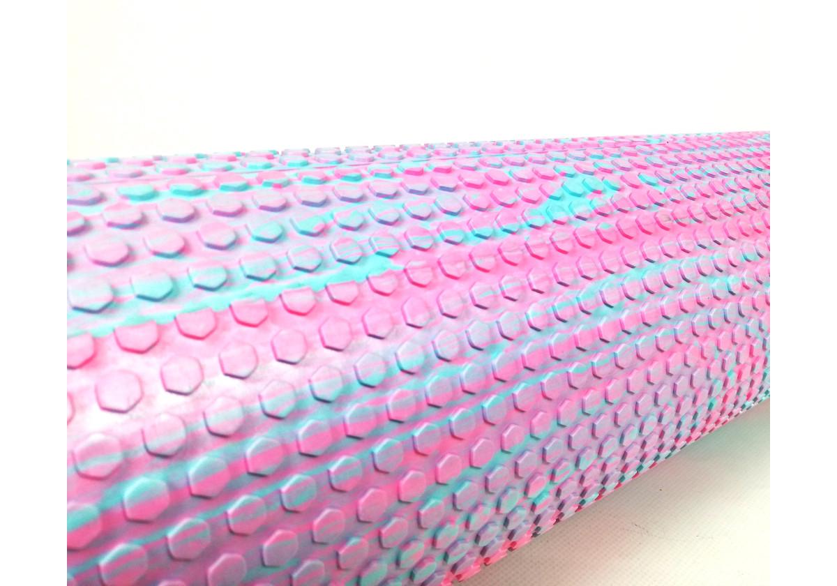 Массажный ролик EasyFit Foam Roller 45 см Розовый/Мятный (EF-2031-P) - фото 3