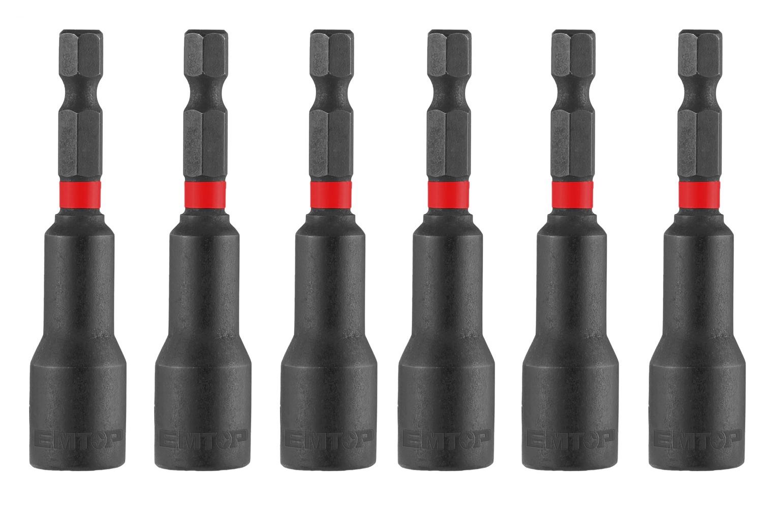 Набор магнитных торцевых ударных головок EMTOP EMNS65061 6 шт. 1/4''