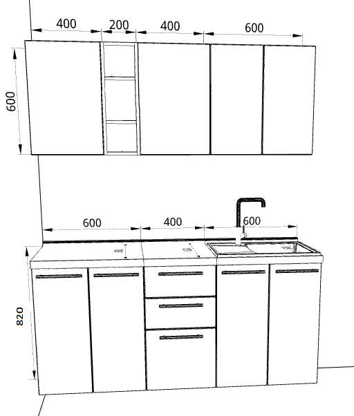 Кухня Стиль Комфорт із стільницею 1,6 м Білий/Дуб сонома (8346308) - фото 3