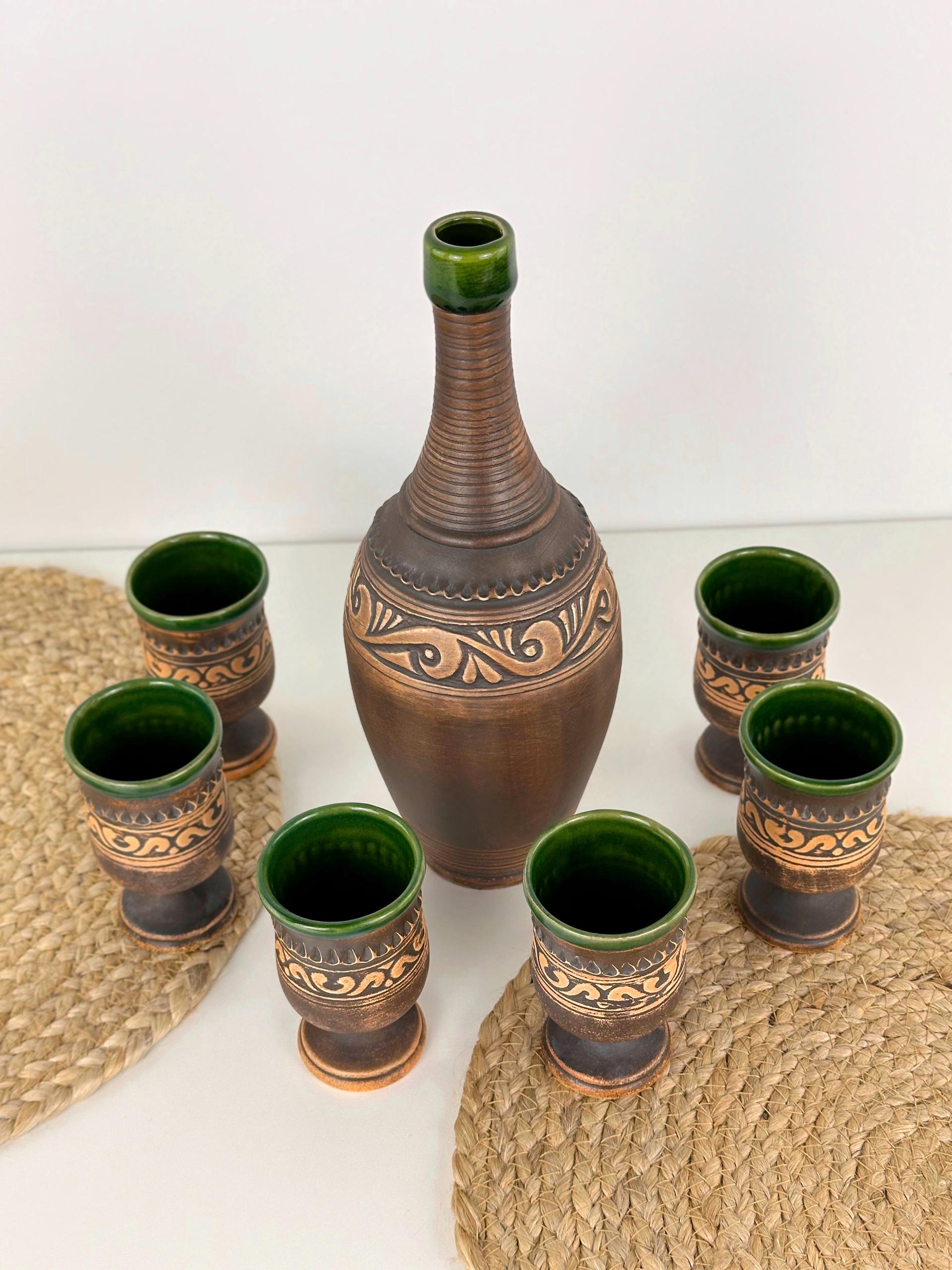 Набір глиняного посуду для подарунка Гражда на 6 чоловік Коричневий (17019-33) Набір глиняного посуду для подарунка Гражда на 6 чоловік Коричневий (17019-33)