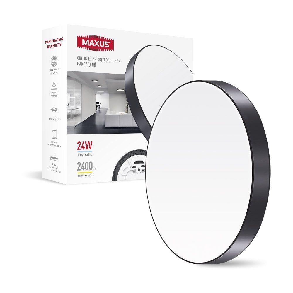 LED-світильник накладний Maxus Slim Ceiling 24W 4100K Чорний (27550795)