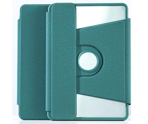 Чохол із Bluetooth-клавіатурою Glass Magnet Flip Cover 360 для Xiaomi Pad 6S Pro з RGB підсвідкою Зелений