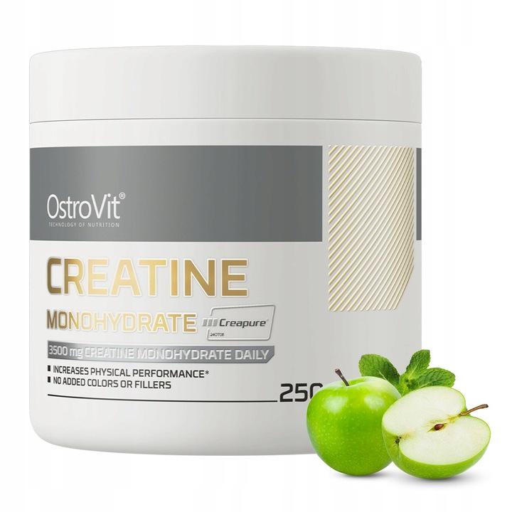 Креатин моногидрат Ostrovit Creatine Monohydrate Creapure Apple with mint 250 г - фото 3