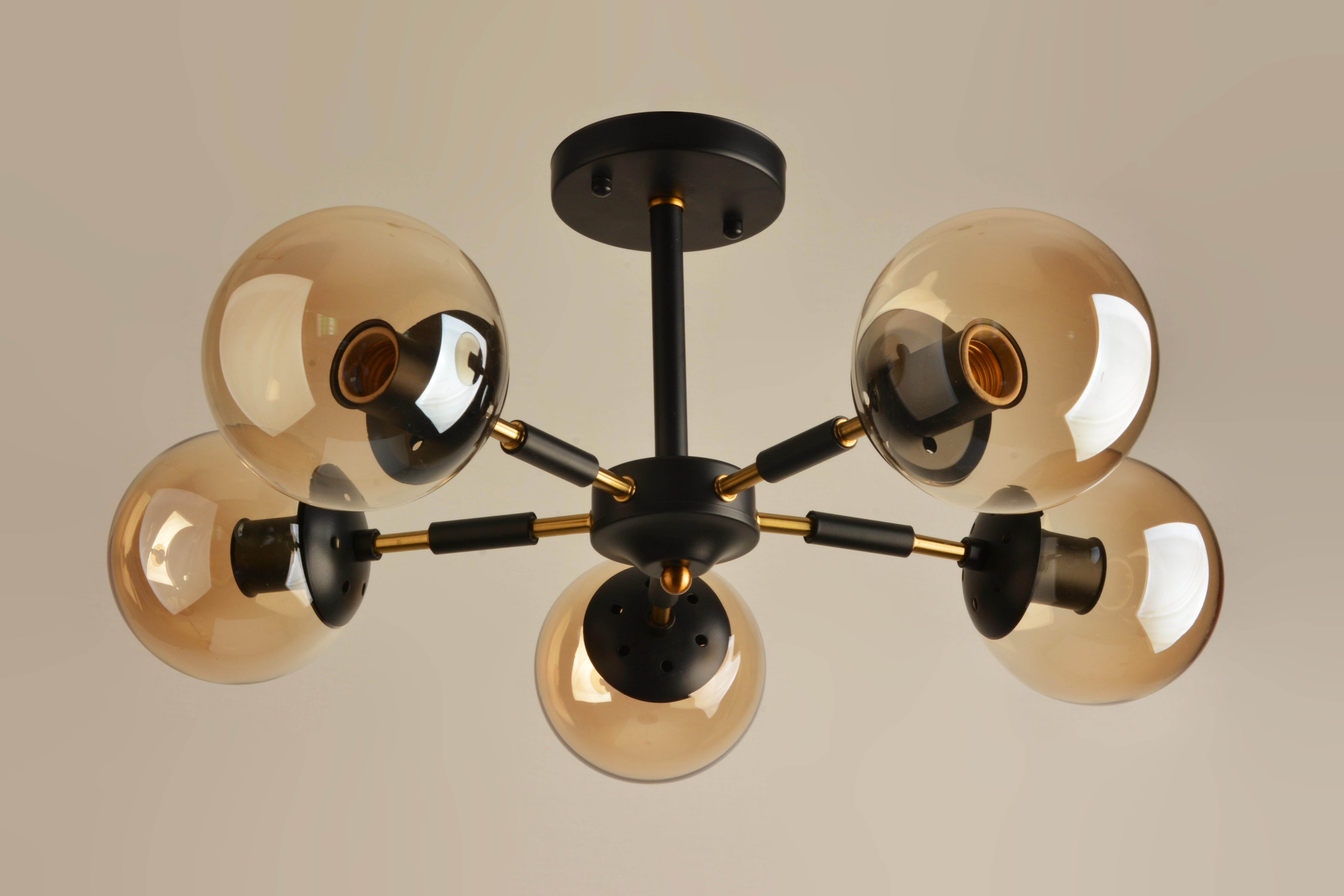 Декоративная люстра Sirius Л 7993/5A BK+COPPER