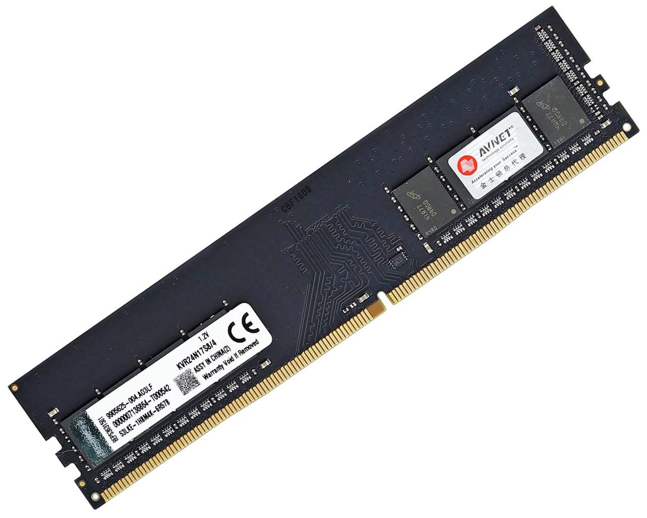 Оперативная память Kingston DDR4 4GB 2400MHz, PC4-19200, универсальная (KVR24N17S8/4)