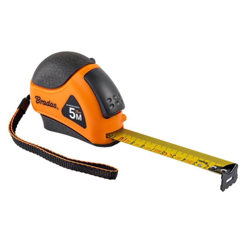 Рулетка рулонная MOUSE мягкие вставки автоматический замок конец из нержавеющей стали 5 м/25 мм (DIY-MTS32-0525/K)