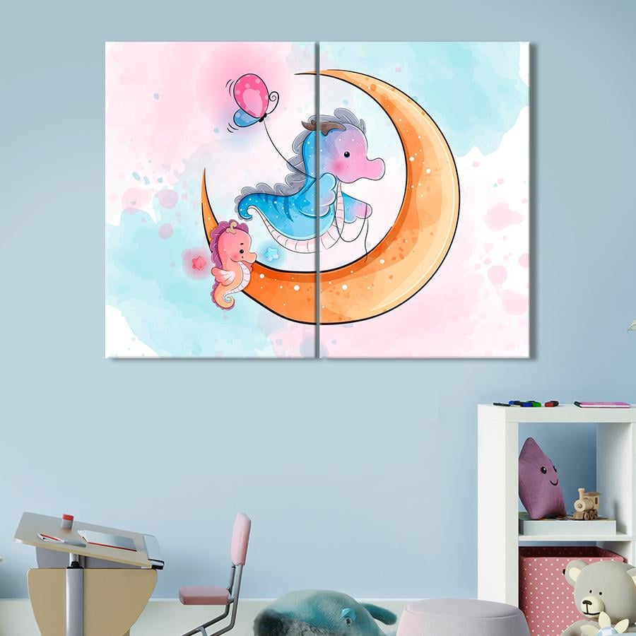 Картина в детскую комнату Пара морских коньков 111x81 см (A1400-2)