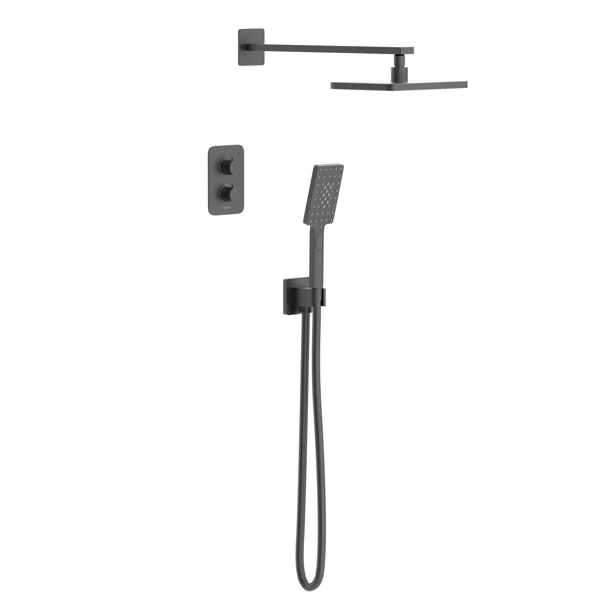 Душевая система скрытого типа Imprese Bilovec t04800910SQС с верхним душем Черный (253641)