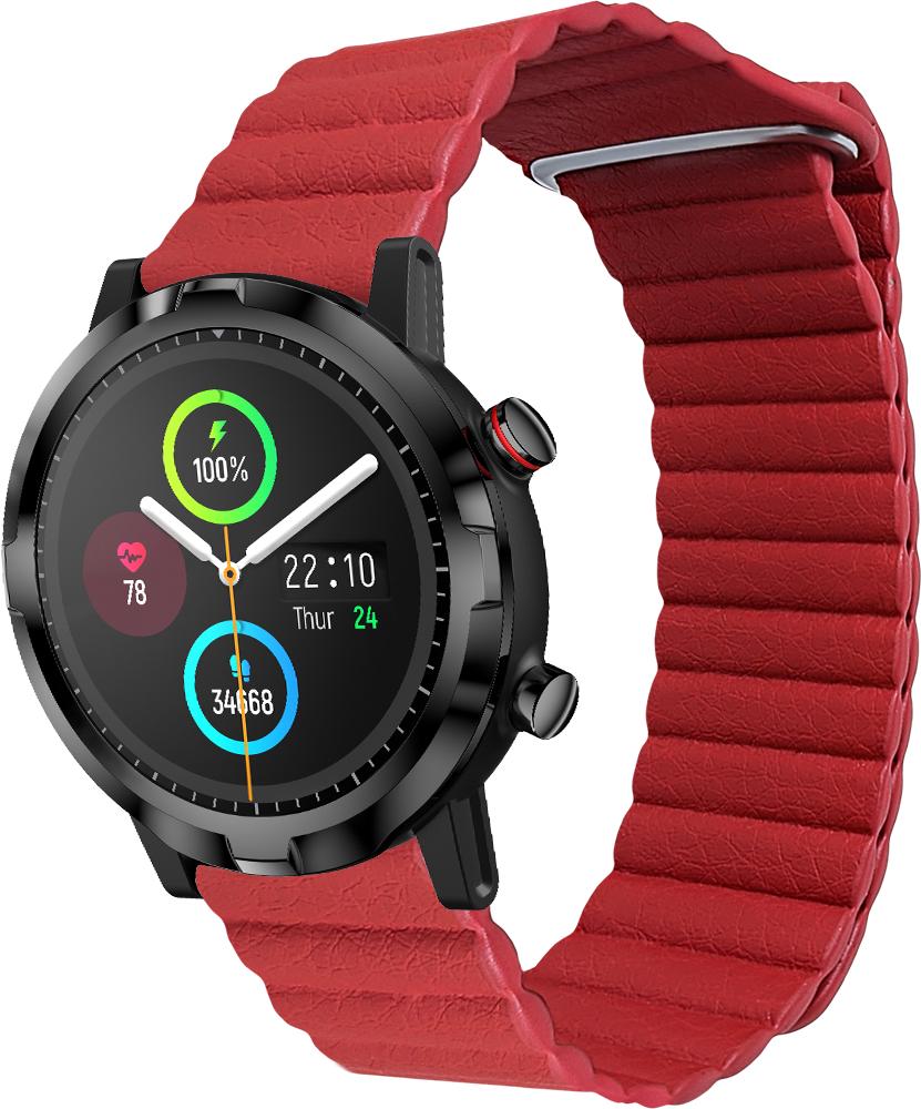 Ремешок кожаный Genis для Haylou Smart Watch RT LS05S Red (26529-2D)