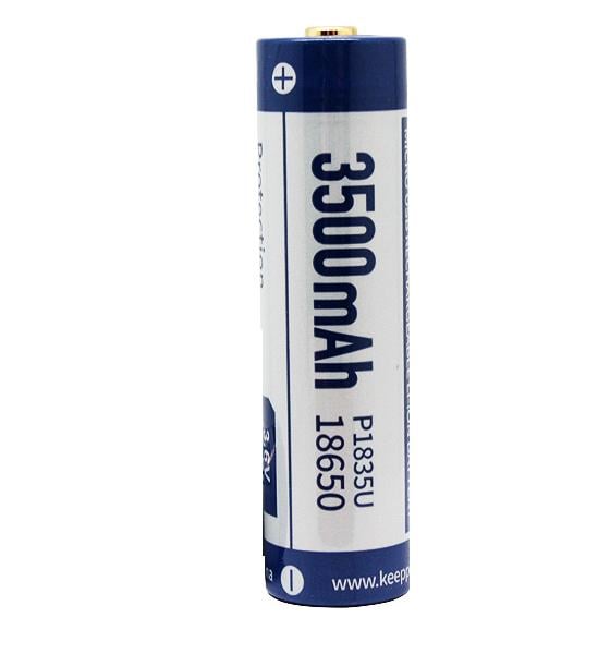 Аккумулятор с microUSB 18650 Keeppower 3500 mAh Синий с белым