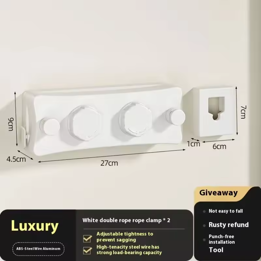 Сушарка для білизни настінна подвійна з фіксатором 5 м White (AC2505D4) - фото 3 Сушарка для білизни настінна подвійна з фіксатором 5 м White (AC2505D4) - фото 3