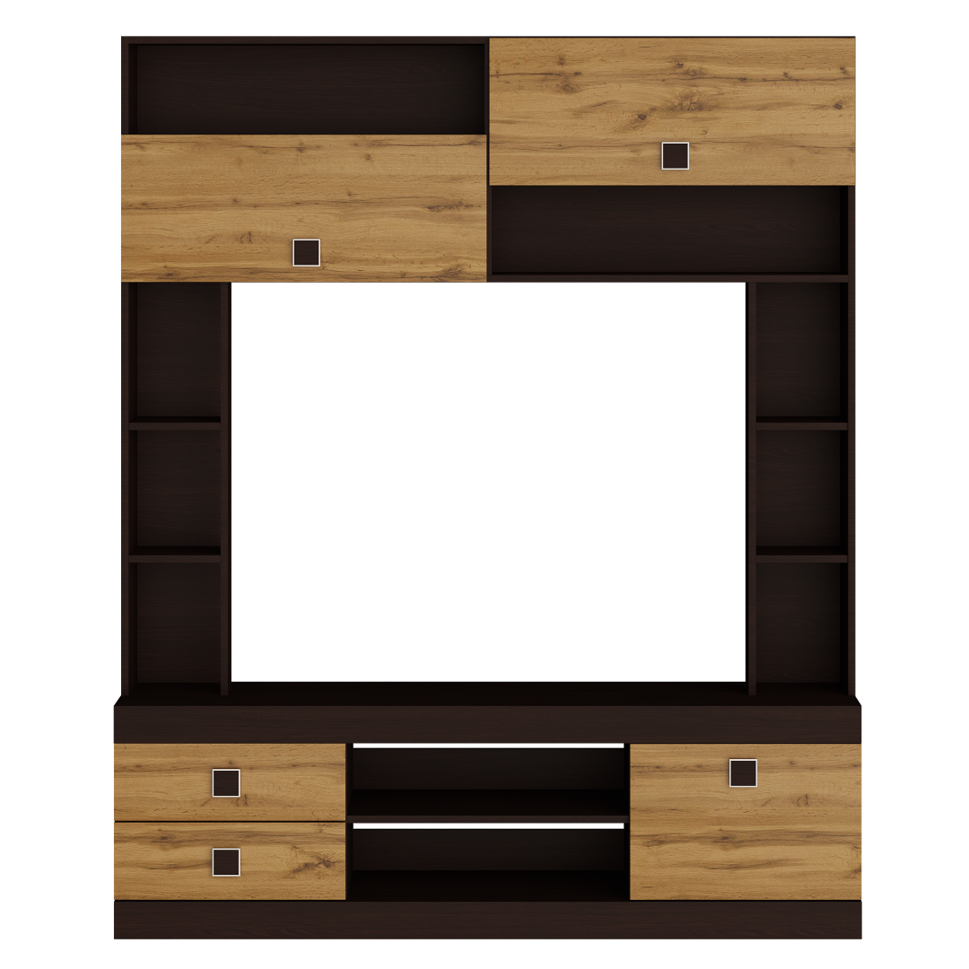 Стенка Everest Соната с нишей под ТВ ящиками и полками 1600х376х1935 мм Венге темный/Дуб крафт золотой (11279) Стенка Everest Соната с нишей под ТВ ящиками и полками 1600х376х1935 мм Венге темный/Дуб крафт золотой (11279)