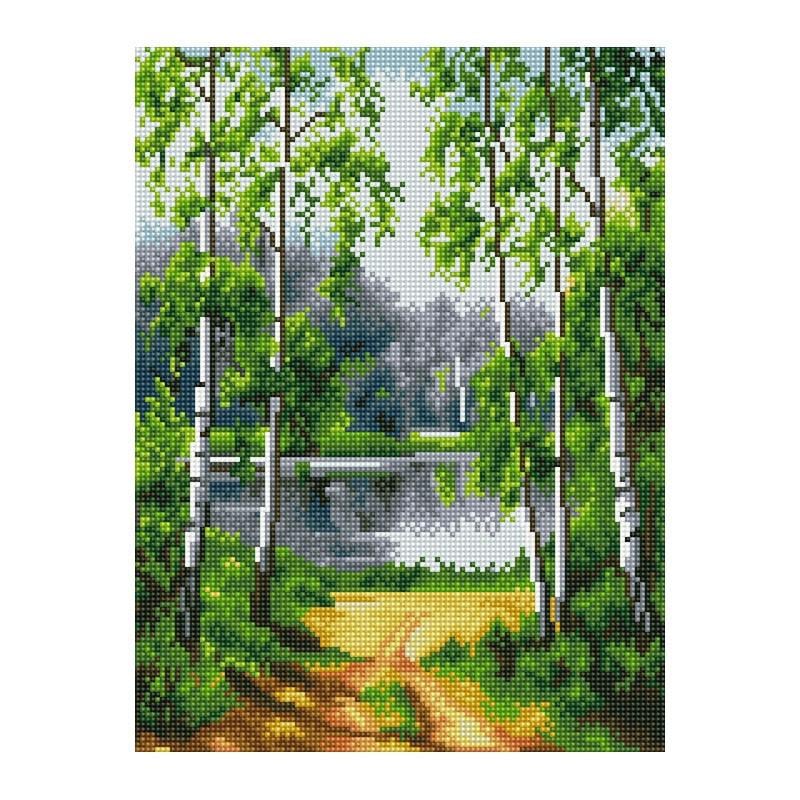 Алмазная мозаика на подрамнике Rainbow Art Тропа к реке 40х30 см (EJ1406)