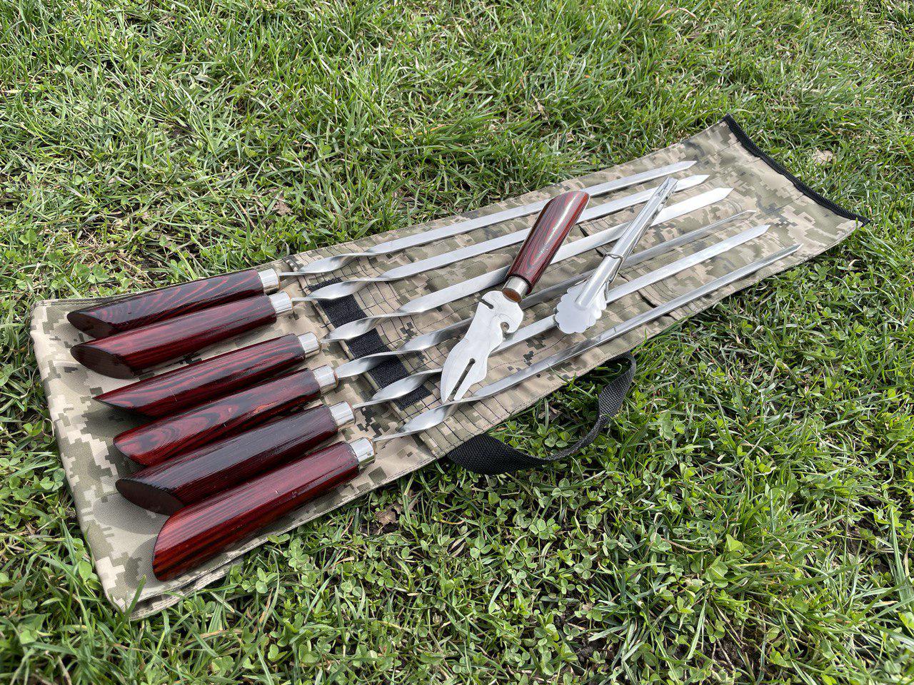 Набор шампуров RED Mix 5 в чехле ручная работа