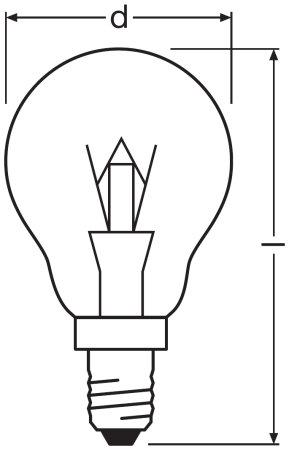 Лампа накаливания Osram CLAS P CL груша 60W 220V 660lm 2700K E14 DIM 77x45 мм (4008321666222) - фото 2