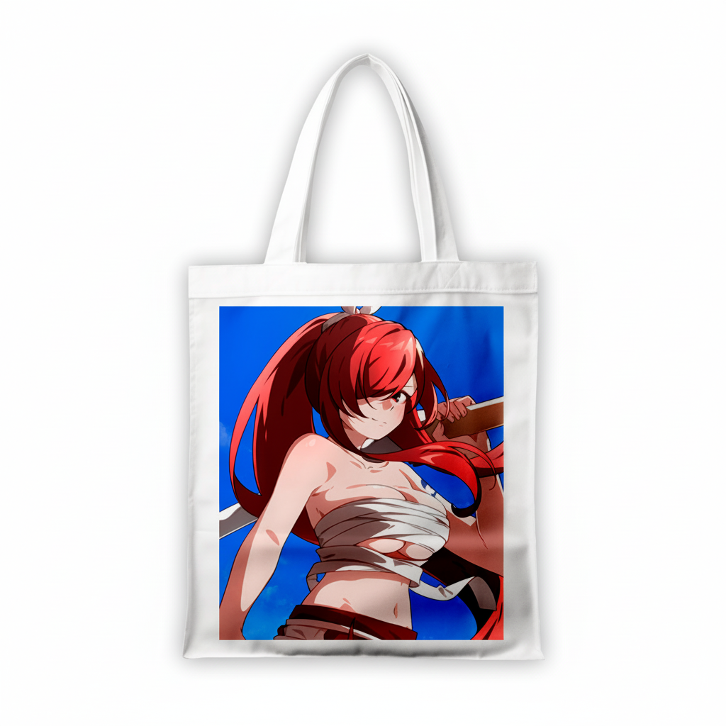 Сумка-шопер Fairy Tail Эльза из льна Белый (6817)