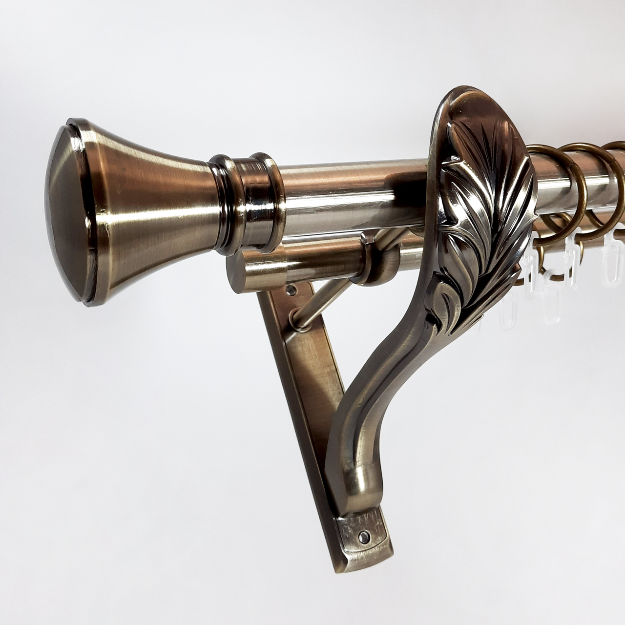 Карниз для штор Orvit Колозео металевий дворядний гладка труба кільце металеве 25/19 мм 300 см Антик (1929866656)