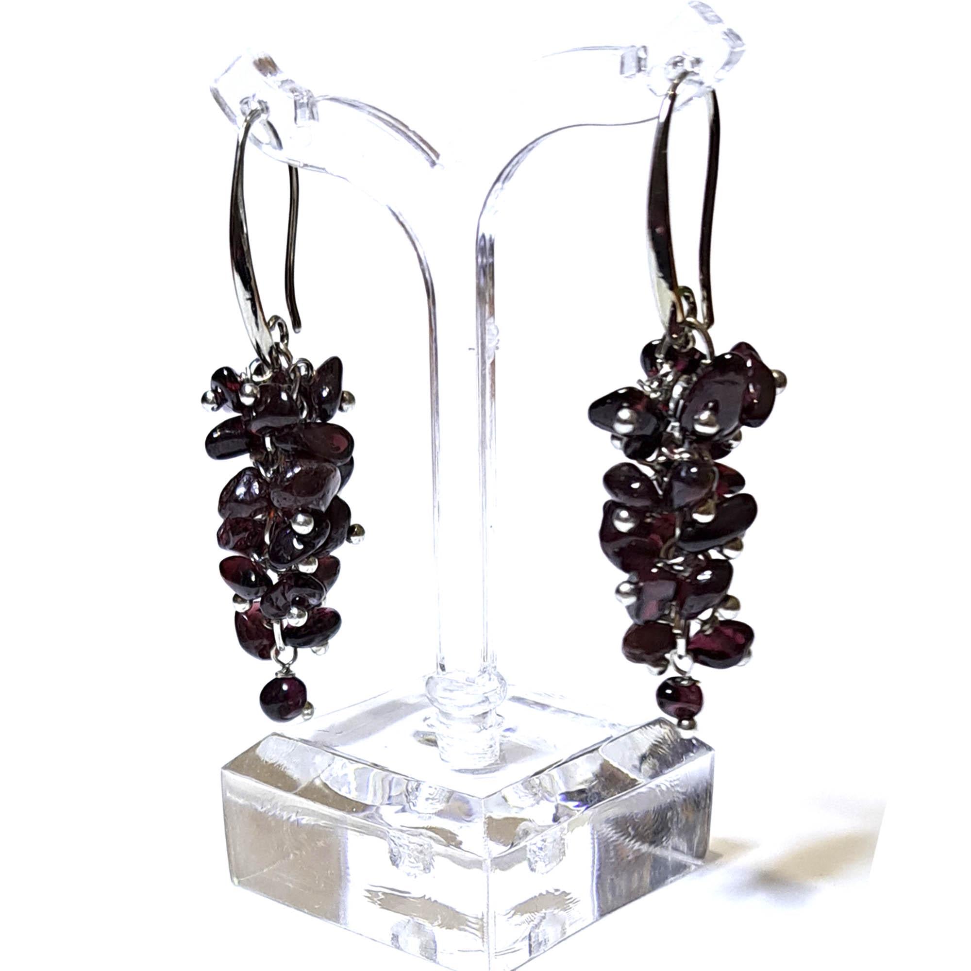 Серьги DARSANA Саперави из натурального камня гранат (DRSU5019889)