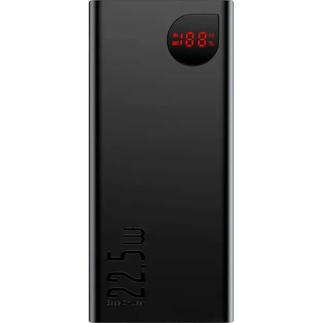 Внешний аккумулятор Baseus Adaman Metal Digital Display Overseas Edition 22,5W 10000 mAh Black (PPAD070001)