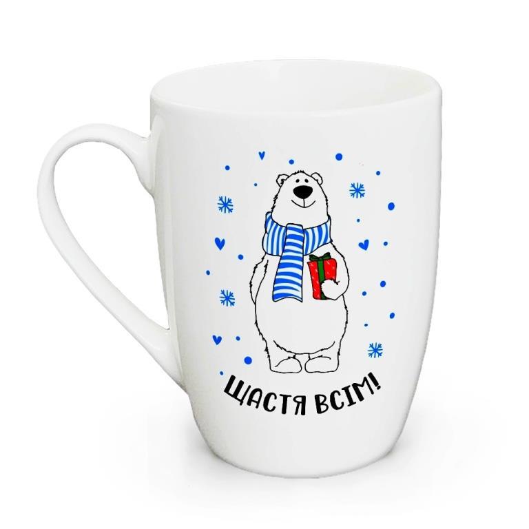 Чашка КВАРТ с надписью "Щастя всім" 360 мл (2106) Чашка КВАРТ с надписью "Щастя всім" 360 мл (2106)