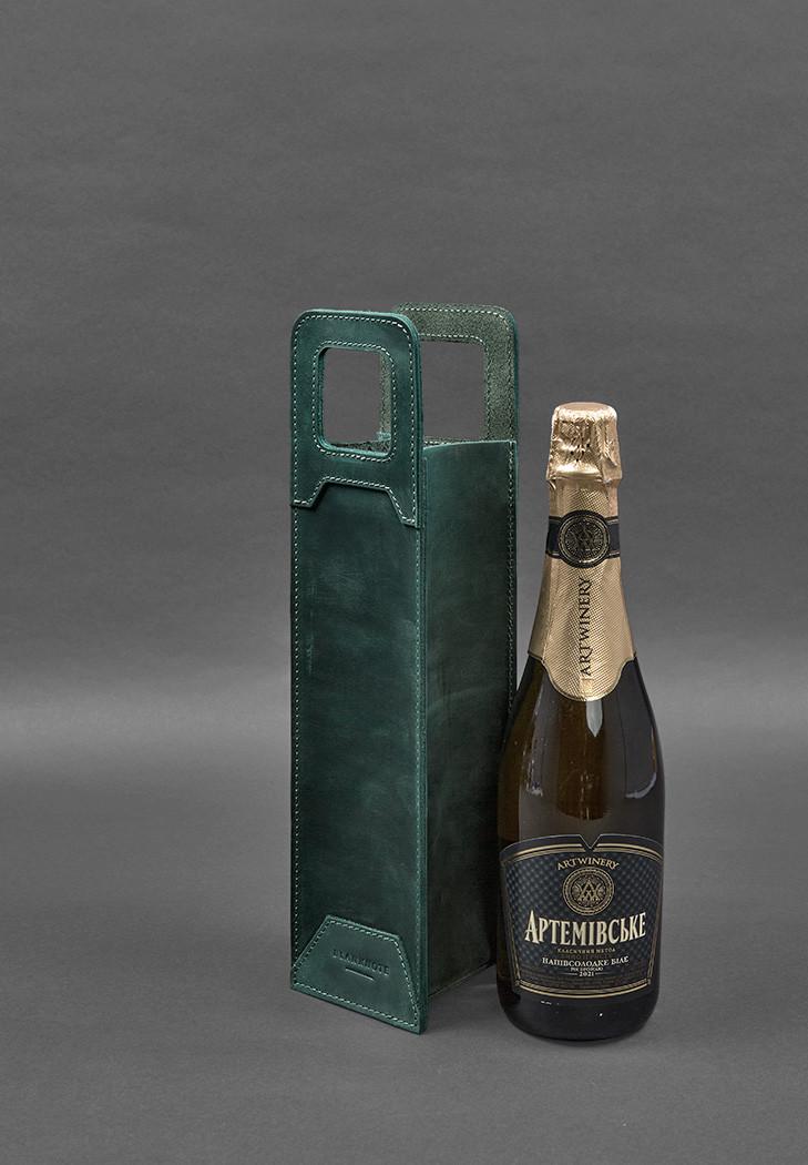 Чехол кожаный для вина 2.0 Crazy Horse Зеленый (A-027941) - фото 2 Чехол кожаный для вина 2.0 Crazy Horse Зеленый (A-027941) - фото 2