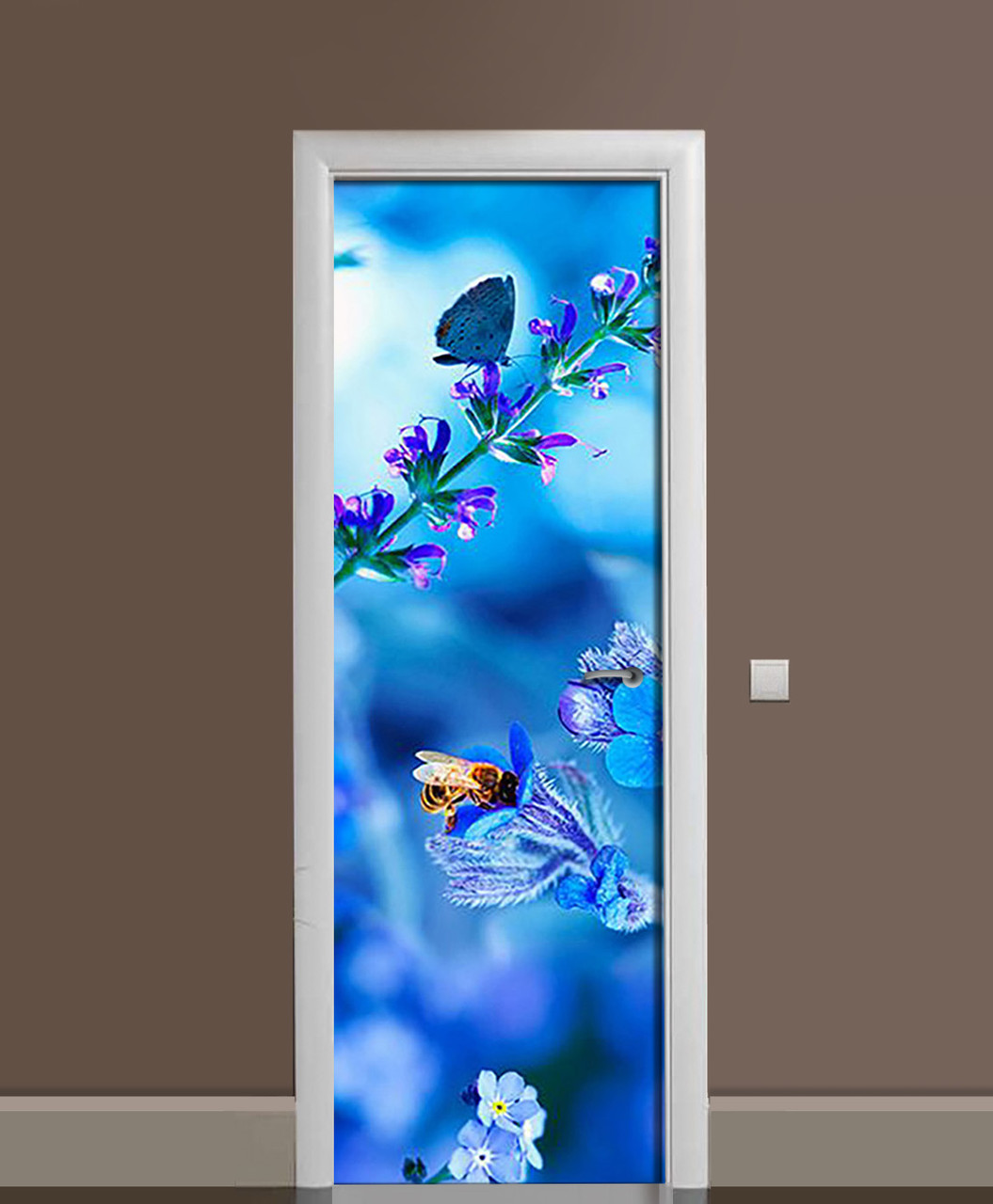 Наклейка 3D на двери Zatarga Колокольчик полевой виниловая 650х2000 мм (1226022565)