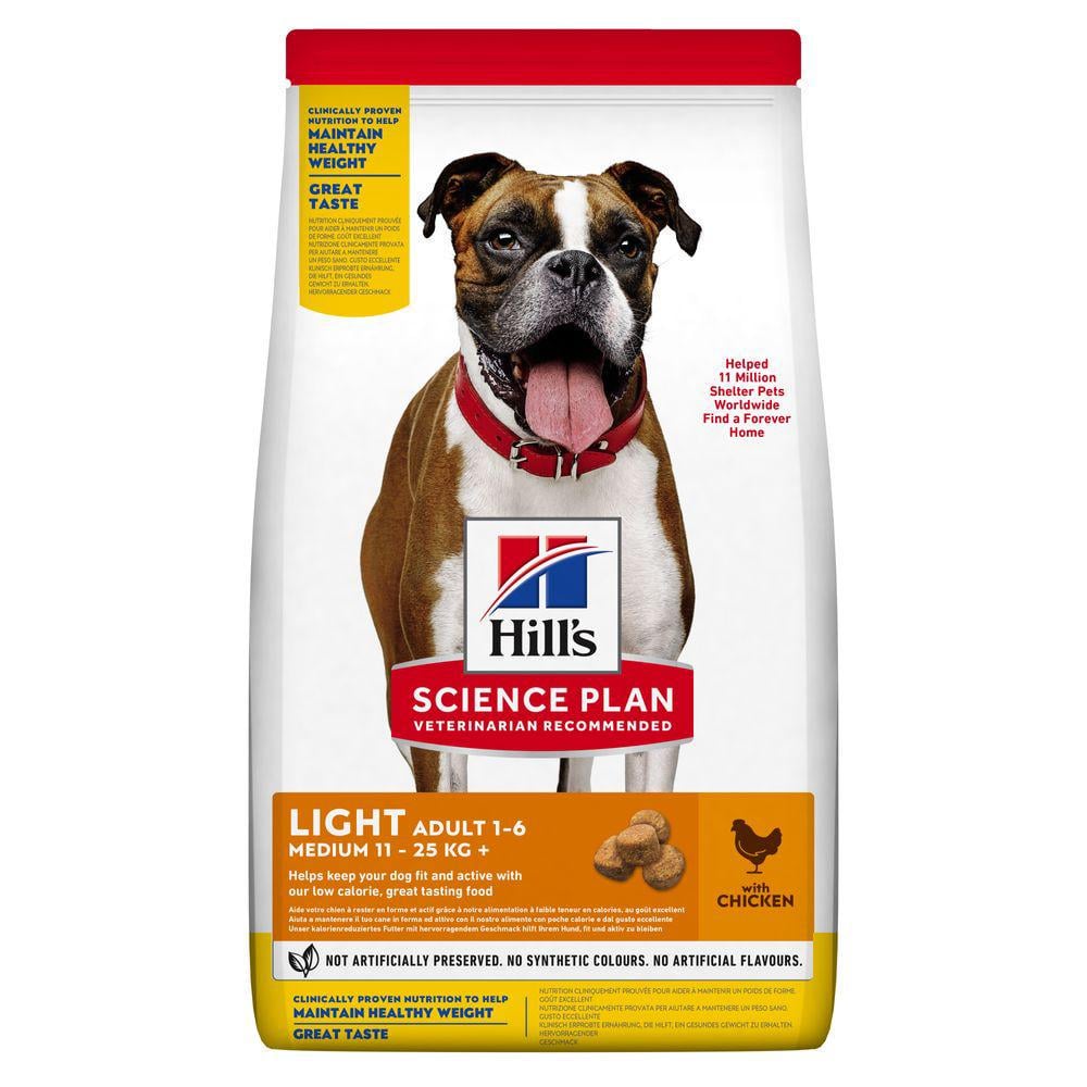 Корм для собак Hill's SP Light Medium Breed средних пород подвержен ожирению с курицей 14 кг