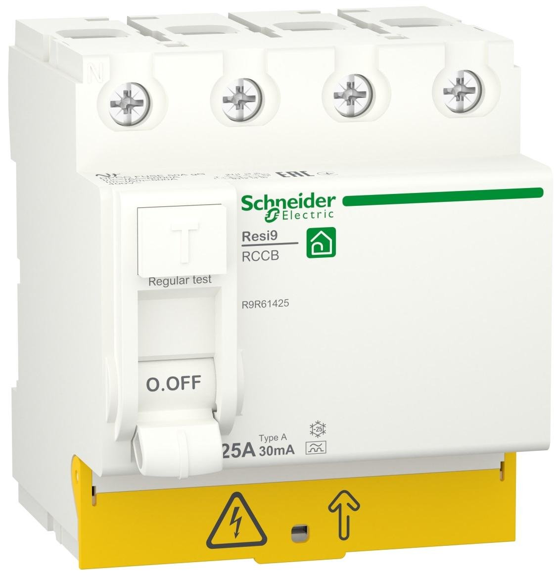 Устройство защитного отключения Schneider Electric RESI9 4P 25A 30 мА тип А (R9R61425)