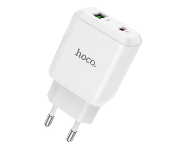 Пристрій зарядний мережевий Hoco N5 USB QC3.0 3A Type-C PD 20W White