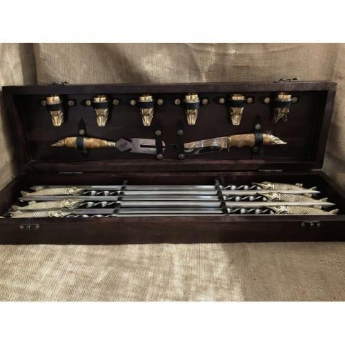 Набор Царский улов Шампура/рюмки/нож/вилка