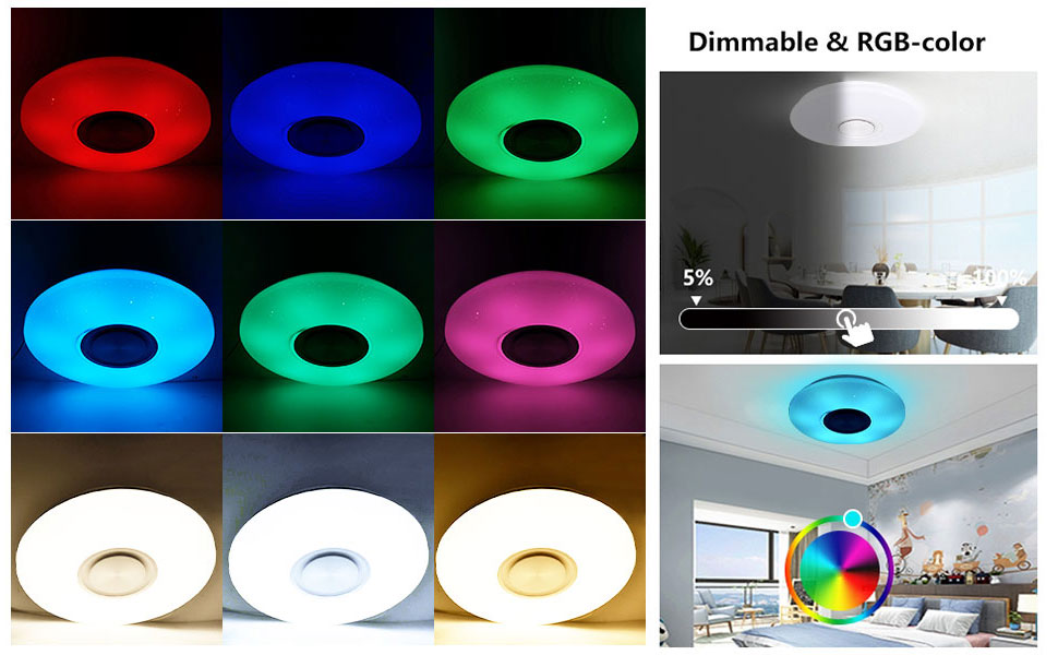 Світильник світлодіодний Leds TSM LED Ceiling 40см RGB з Bluetooth динаміком - фото 11