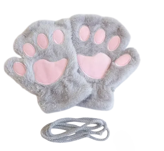 Митенки меховые Кошачьи лапки Серый (K3-87-1390-С)
