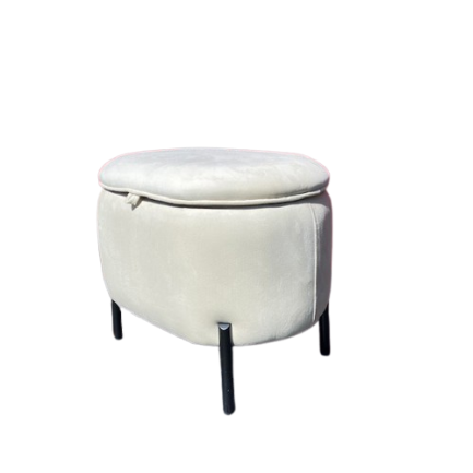 Пуф-банкетка Atlanta з нішею у велюрі Молочний