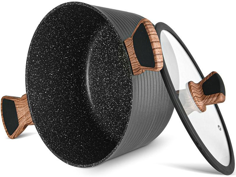 Кастрюля Fissman Diamond Grey алюминий с антипригарным покрытием 2,6 л - фото 2