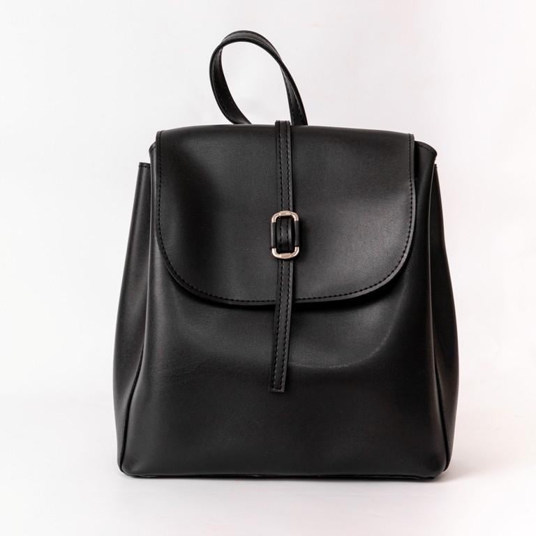 Рюкзак жіночий Next Level Bags з екошкіри 26х12х28 см Чорний (01-2522)