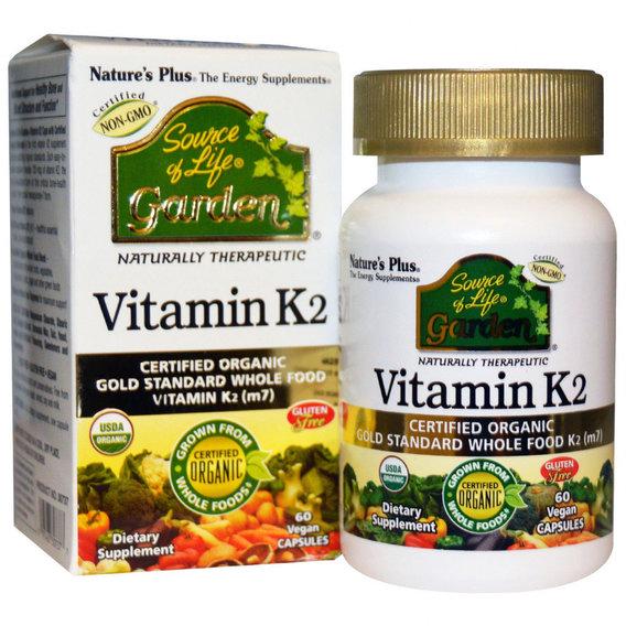 Вітамін K Nature's Plus Source of Life Garden Vitamin K2 120 mcg 60 Caps