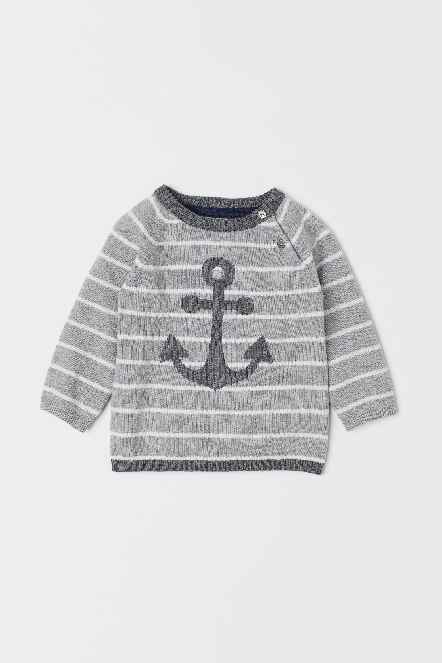 Джемпер H&M Полоска 68 см Бело-серый (912688209)