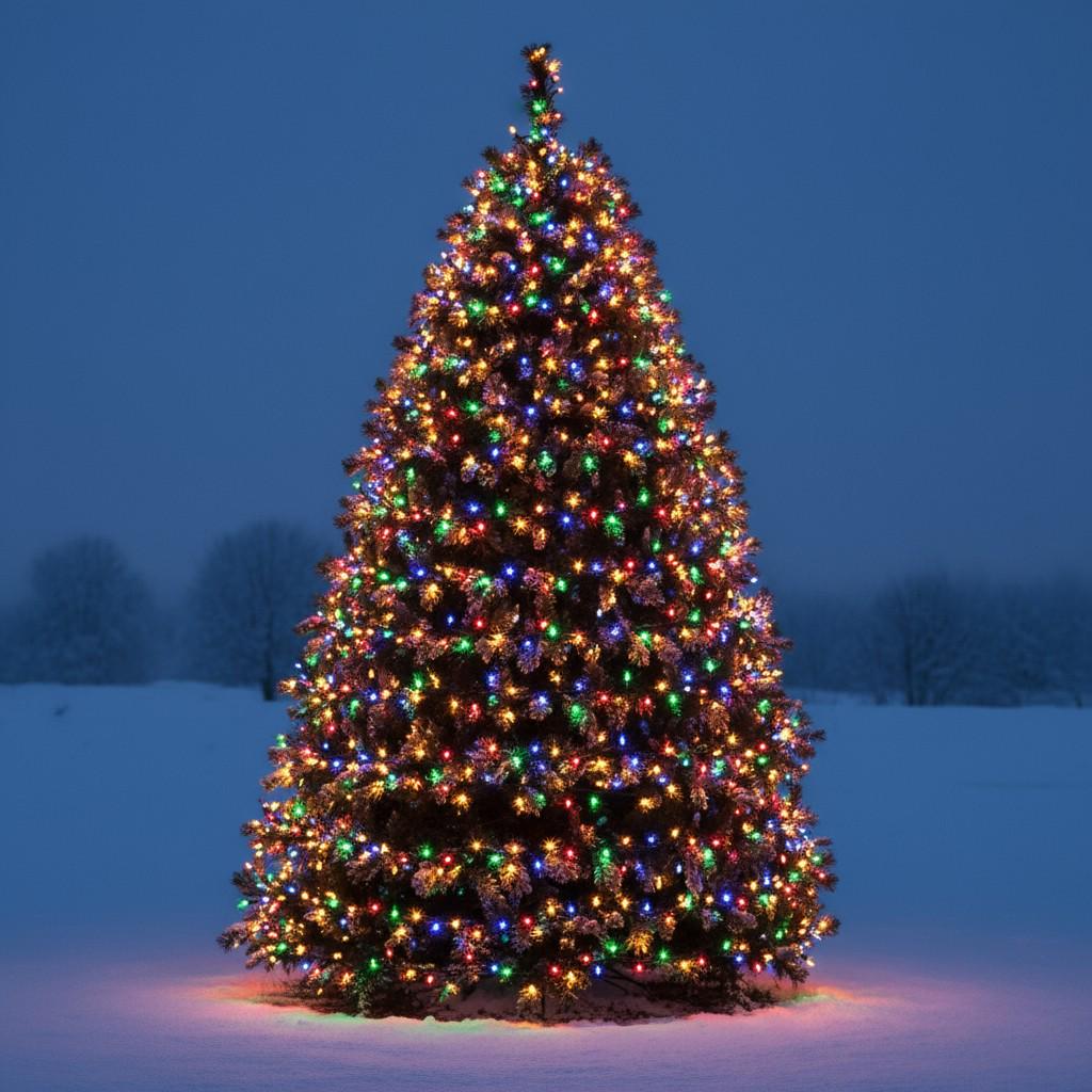 Гирлянда сетевая новогодняя нить уличная Рождественская фея 50 м 500 LED диодов IP 65 черный провод свет Разноцветный (CF500L50MBML) - фото 5