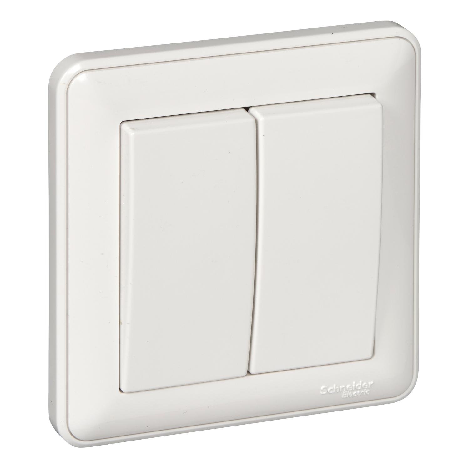 Переключатель двухклавишный Schneider Electric W59 Слоновая кость (VS616-256-28)