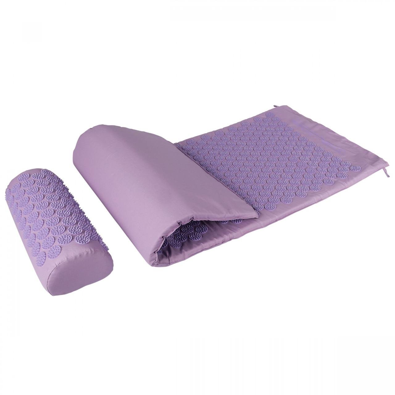 Коврик акупунктурный с валиком SportVida SV-HK0411 аппликатор Кузнецова 130x50 см Purple/Purple (2375564192) - фото 2