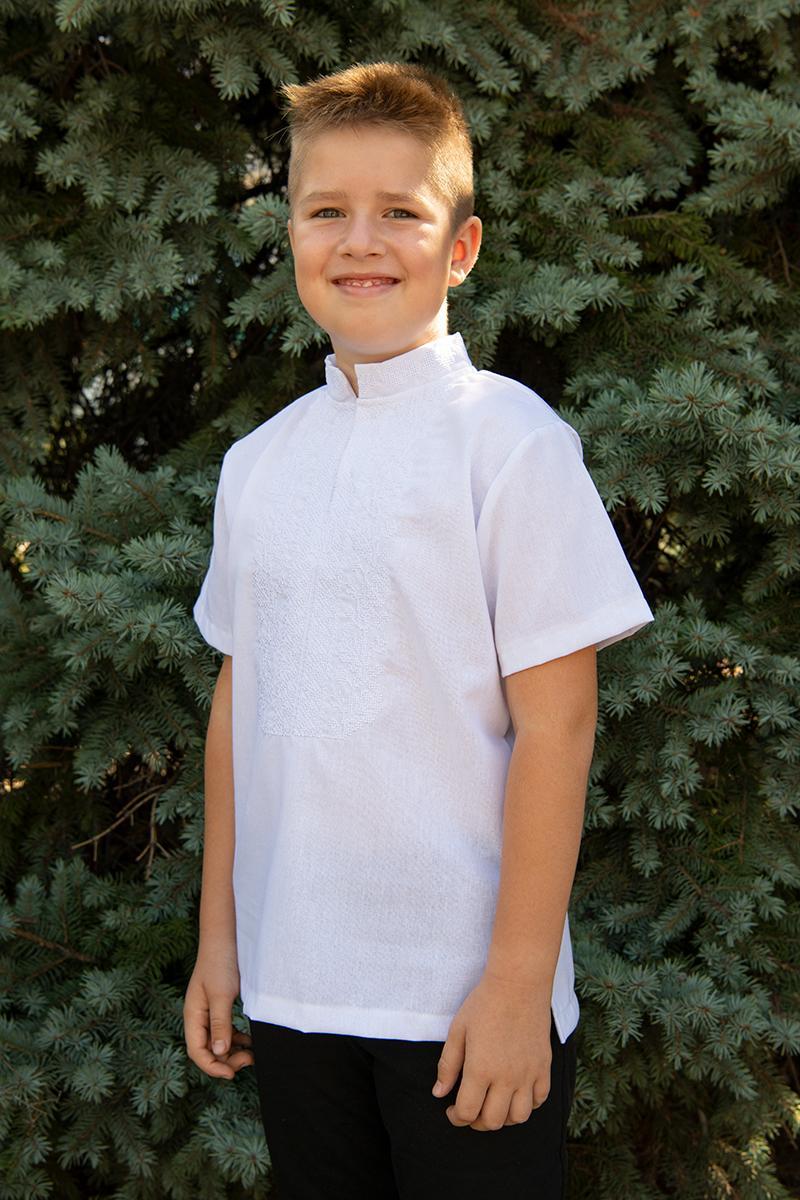 Вышиванка на мальчика с коротким рукавом 92 см Белый (2318633459) - фото 2