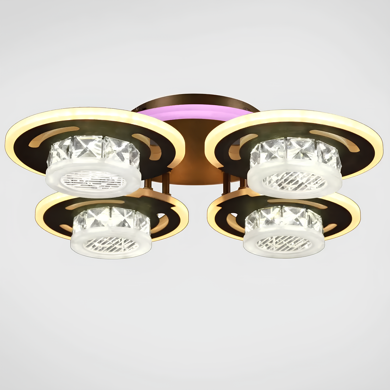 Люстра светодиодная Valeso с круглыми плафонами 142W 3000-6000К Коричневый (V K29009-4 1)