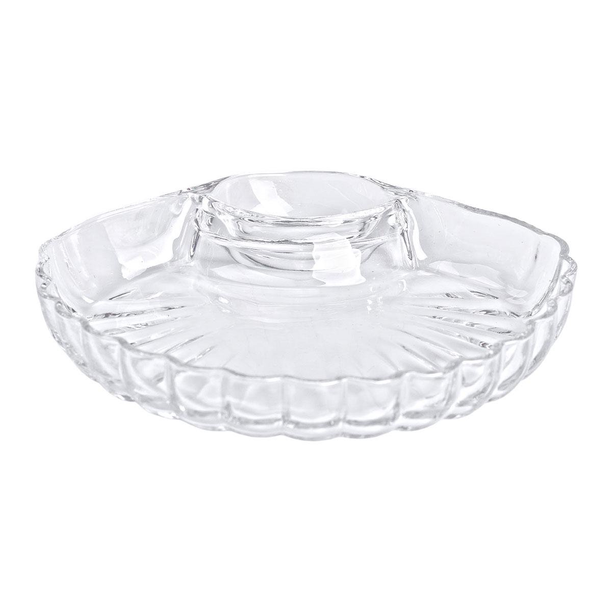Блюдо сервірувальна для закусок із соусником скляна 21х19х3 см (6004) - фото 9 Блюдо сервірувальна для закусок із соусником скляна 21х19х3 см (6004) - фото 9
