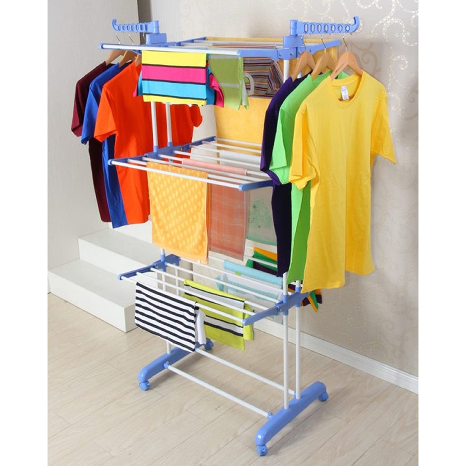 Сушка для белья Garment Rack голубая - фото 2