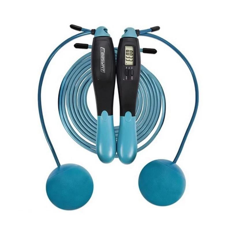 Скакалка скоростная EasyFit TwinRope со счетчиком 2,8 м Синий (SP-382-B-43) Скакалка скоростная EasyFit TwinRope со счетчиком 2,8 м Синий (SP-382-B-43)