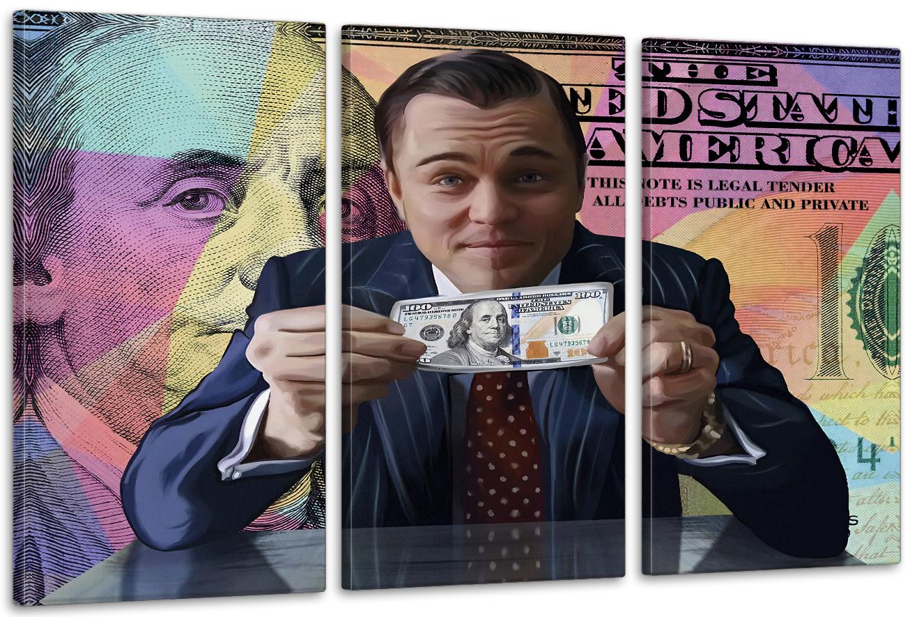 Картина модульная в гостиную/спальню Бакс с Леонардо 100х150 см (ART-273_3A)